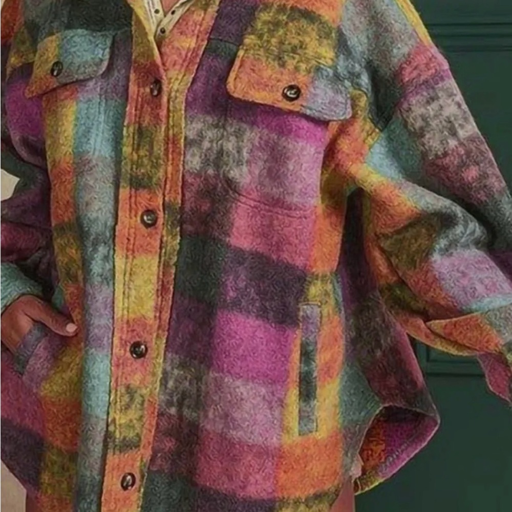 Multicolor Plaid Women's Jacket